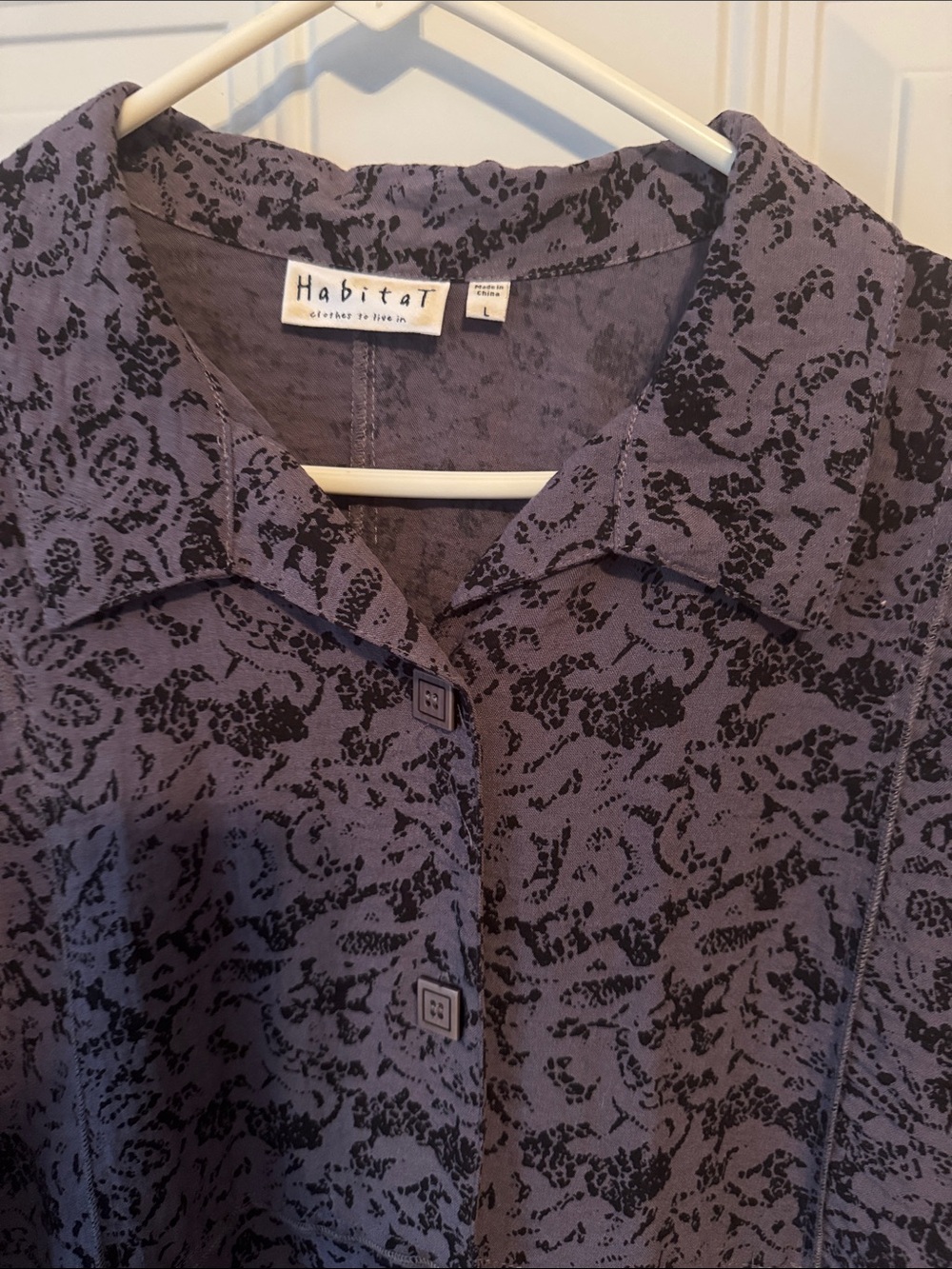 Habitat Lavender and Black Printed Button-Front Shirt/jacket - Picture 2 of 4